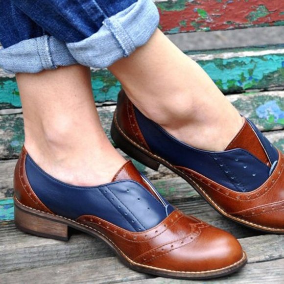 Butiti Shoes - BUTITI Oxford Shoes Brown & Blue Women's Size 7.5